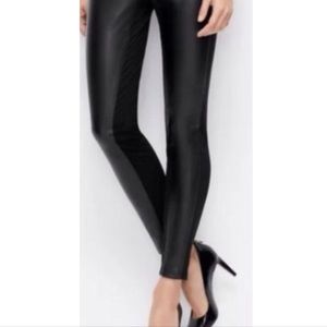 Ann Taylor Black Petite Faux Leather size 4